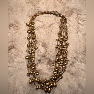 Gold Multi-Strand Beaded Women’s Necklace